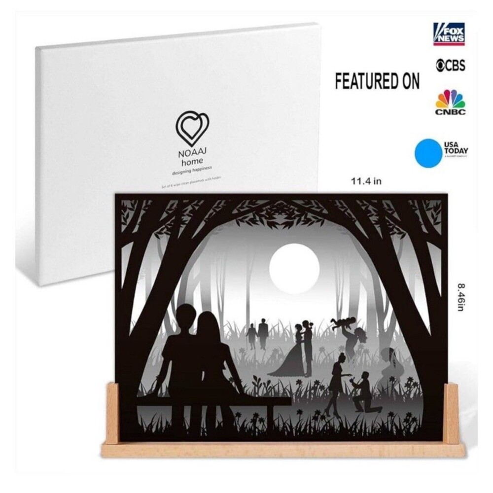 FantastiMats Set/6 Unique Anniversary Wedding Gift  Table Centerpiece Love NIP